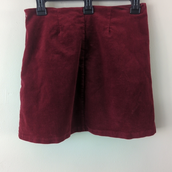 Blu pepper mini skirt women's size small lined embroidered corduroy red - Picture 5 of 6